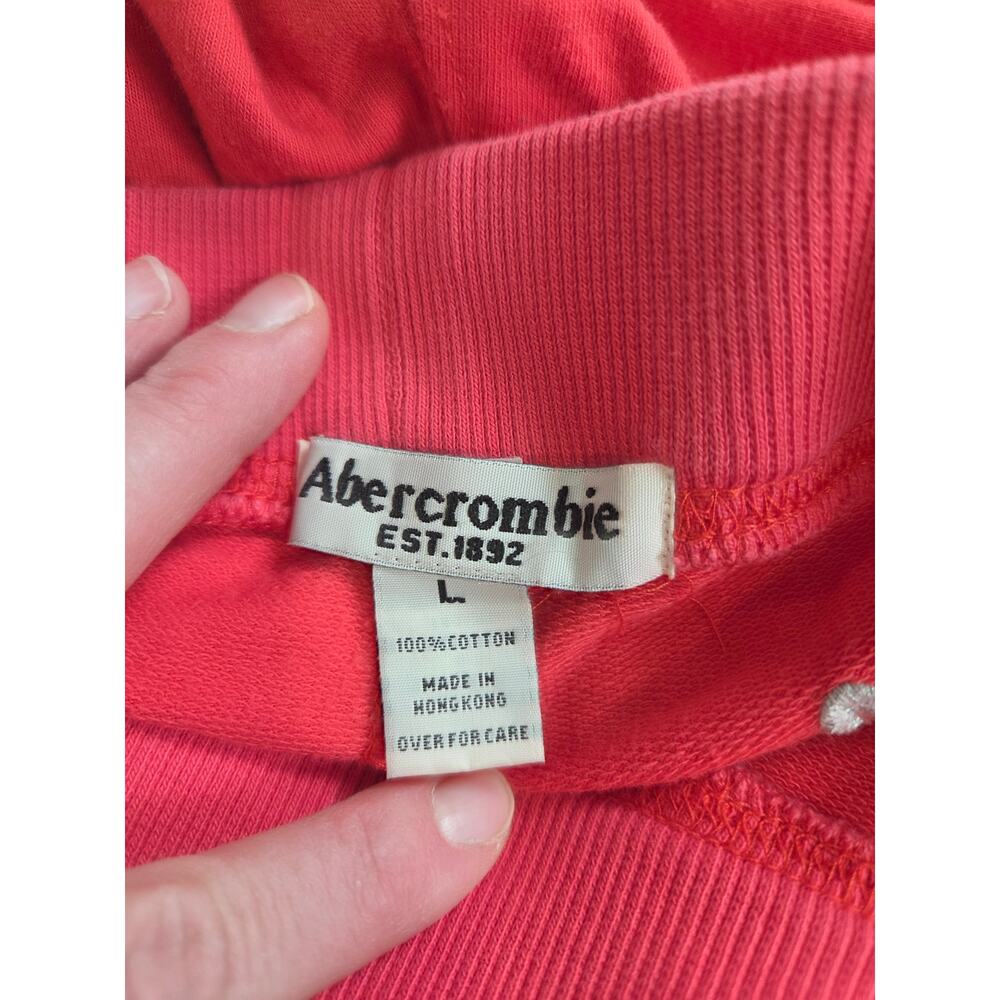 Abercrombie and Fitch Y2k Crop Embroidered Sweat Pants Pink Large - Picture 8 of 9